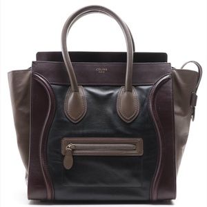 Stunning Céline Tricolor Luggage Handbag Mini in Calfskin Leather